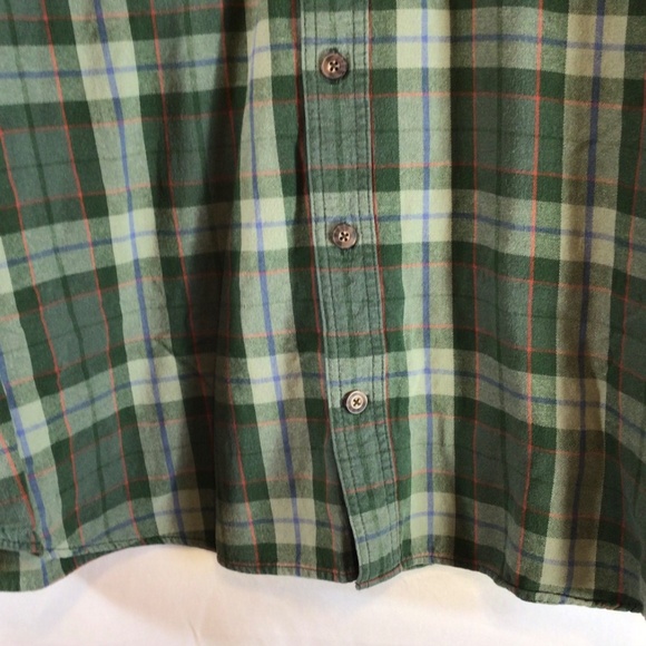 Duluth Trading Co Flannel Shirt 2XL Green Plaid  Button Front Workwear Outdoors - Picture 6 of 7